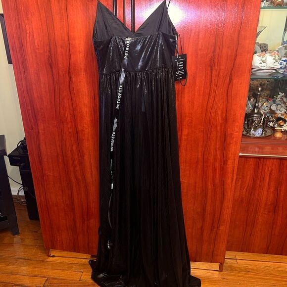Retrofete Black Maxi Doss Metallic Dress - Picture 5 of 6